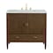 James Martin Vanities 36'' Vanity, Mid Century Walnut w/ 3 CM Eternal Jasmine Pearl Quartz Top 485-V36-WLT-3EJP - alternate 1